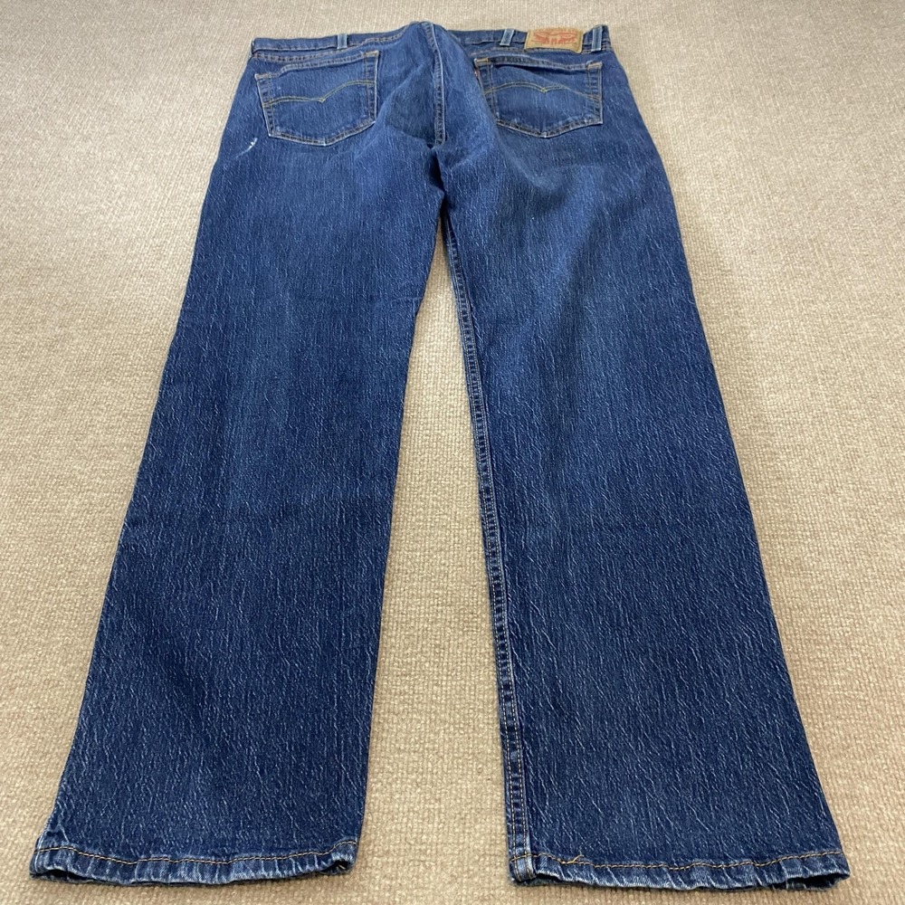 Levis 505 Jeans Mens 40x32 Blue Medium Wash Straight Stretch Denim Pants